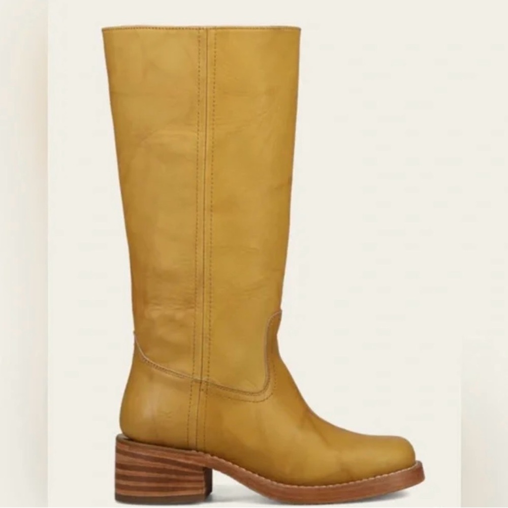 FRYE Camryn Banana Leather Tall Pull-on Boots - Picture 13 of 13